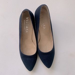 Viscata Barcelona Navy Canvas Espadrilles Wedges